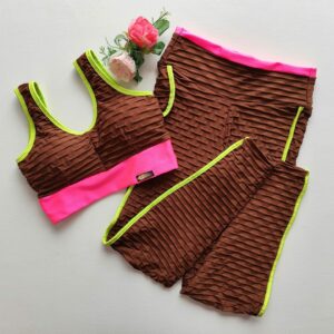 Conj Calça Marrom com Neon